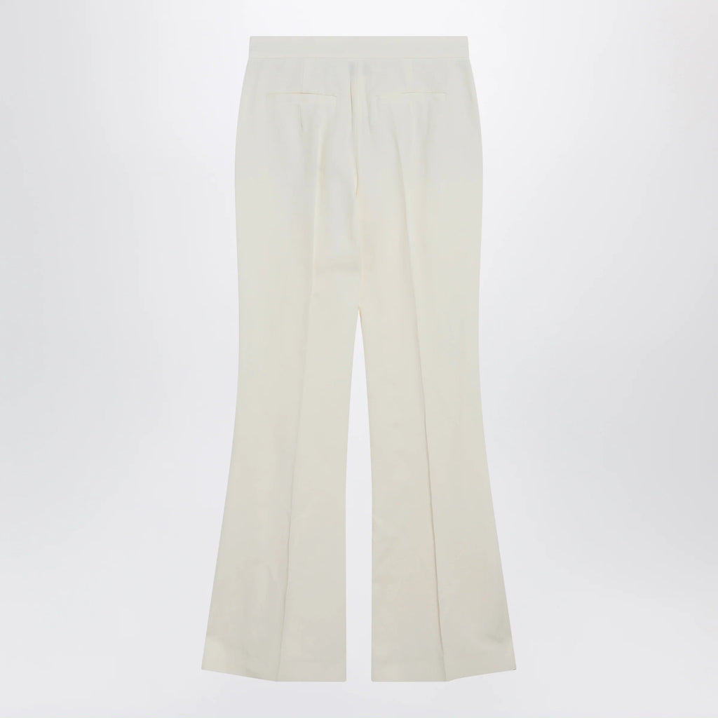 Sportmax Low-rise flare trousers in viscose and textile paper