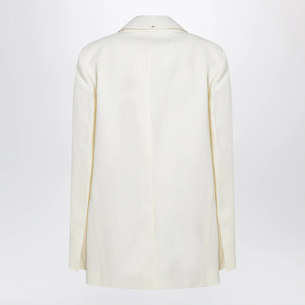 Sportmax Double-collar blazer in viscose blend, yellow