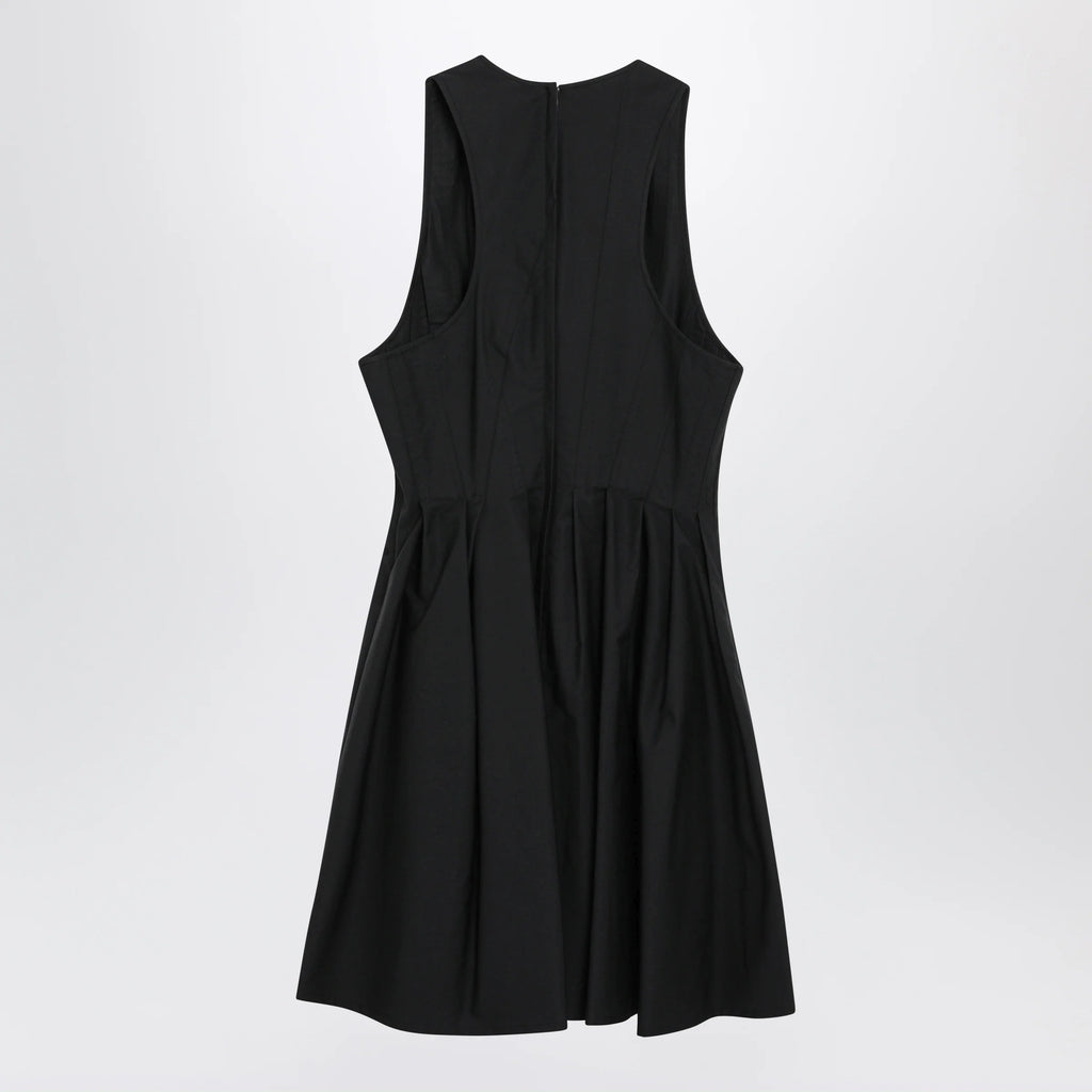 Sportmax Sleeveless short cotton dress in black