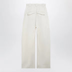 Sportmax Oversized trousers in vanilla cotton gabardine