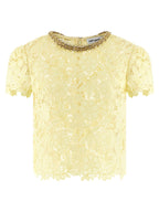 Self-Portrait Yellow Lace Top