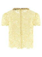 Self-Portrait Yellow Lace Top