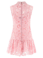 Self-Portrait Pink Lace Collared Dress