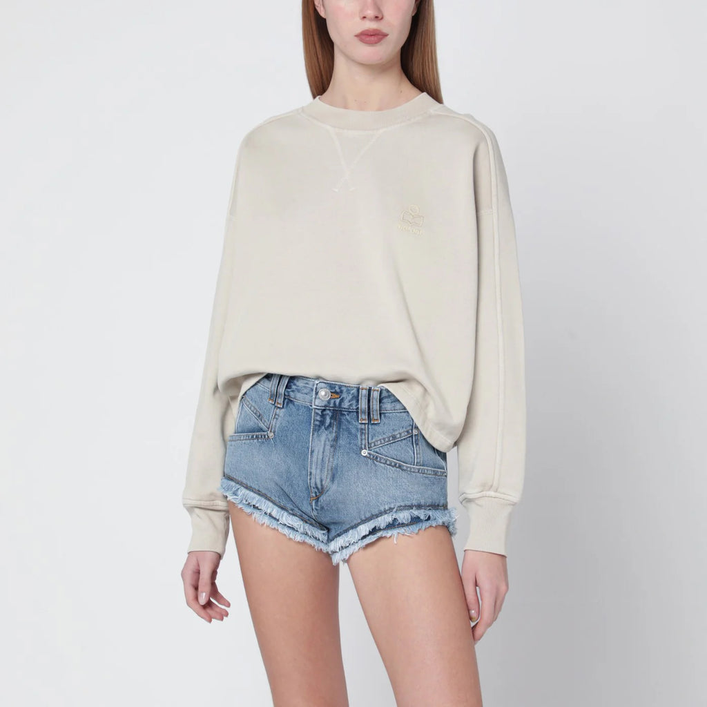 ISABEL MARANT Étoile Beige crew-neck cotton sweatshirt