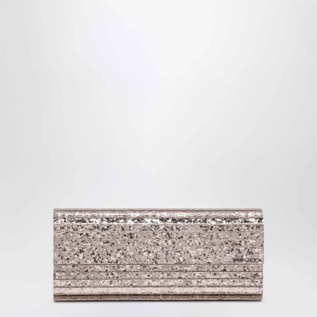 Jimmy Choo Pink Sweetie Glitter Fabric Clutch