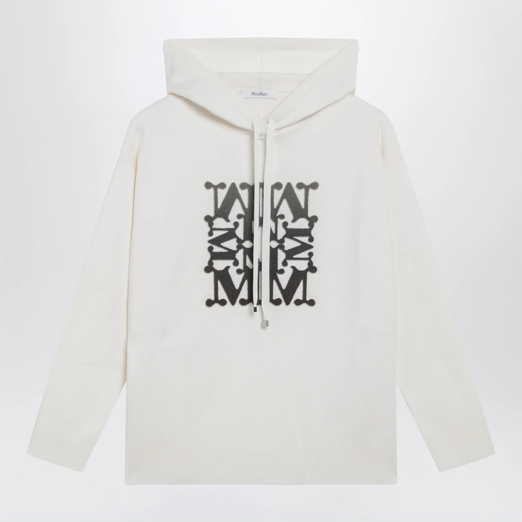 Max Mara Taddeo hooded virgin wool sweater in white