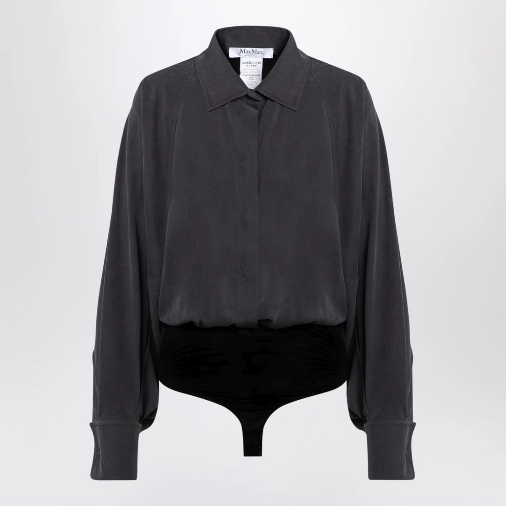 Max Mara Anthracite grey silk body shirt