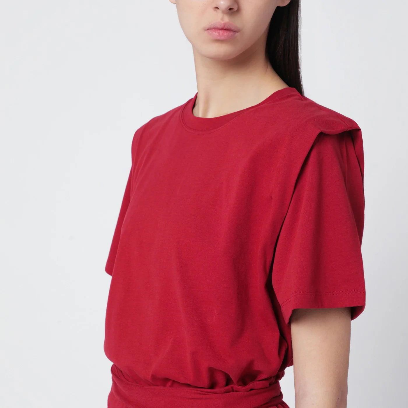ISABEL MARANT Cherry-coloured Zelitos cotton T-shirt