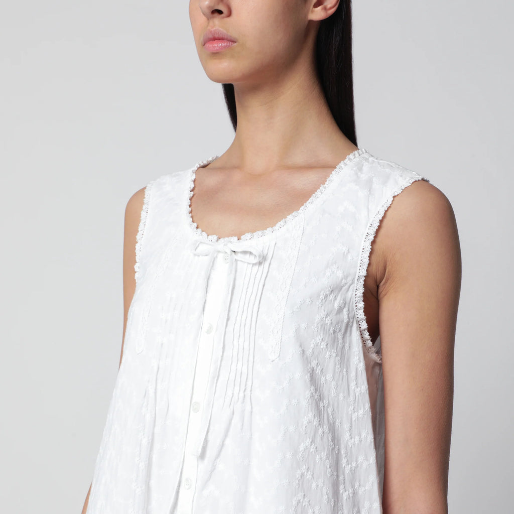 Dunst White embroidered babydoll dress