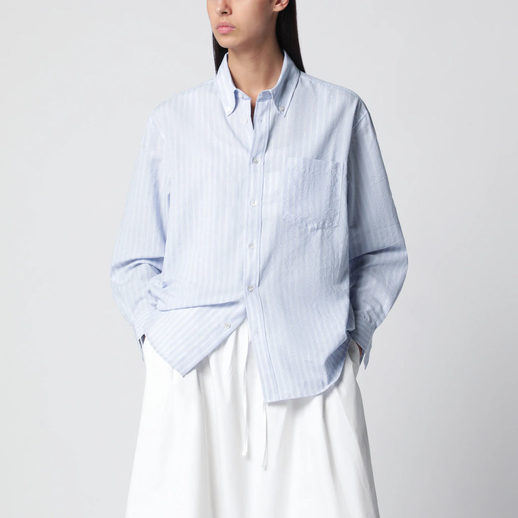 Dunst Light blue striped cotton-blend shirt