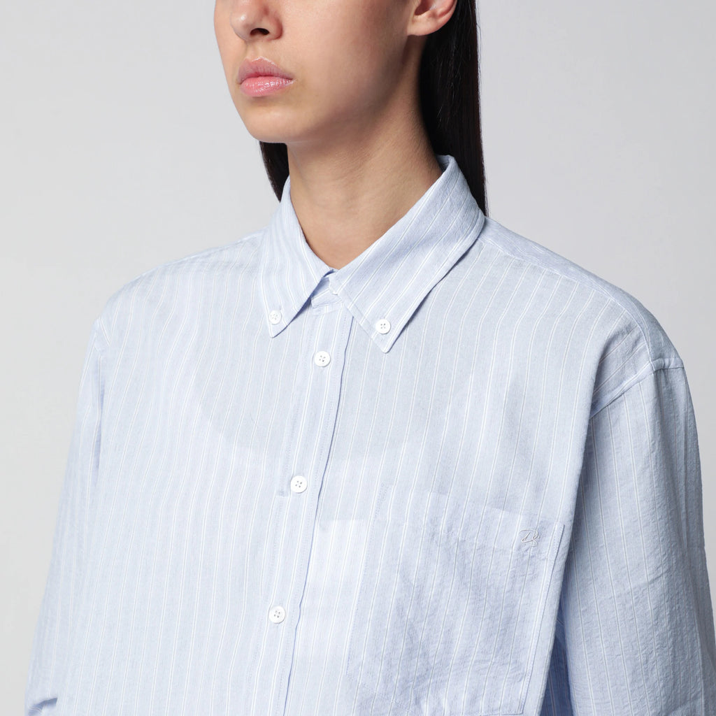 Dunst Light blue striped cotton-blend shirt