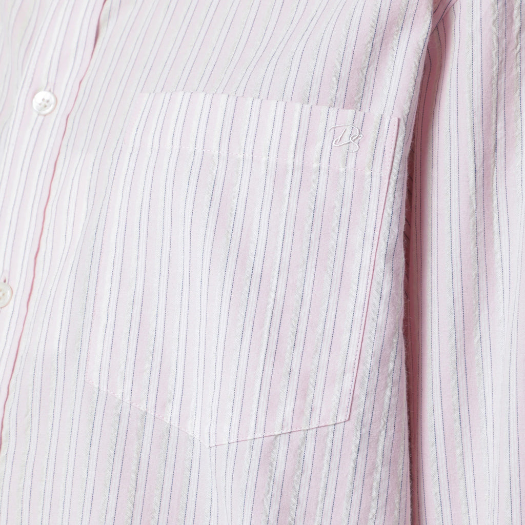 Dunst Pink striped cotton-blend shirt