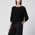 Dunst Black loose-knit cotton-blend top