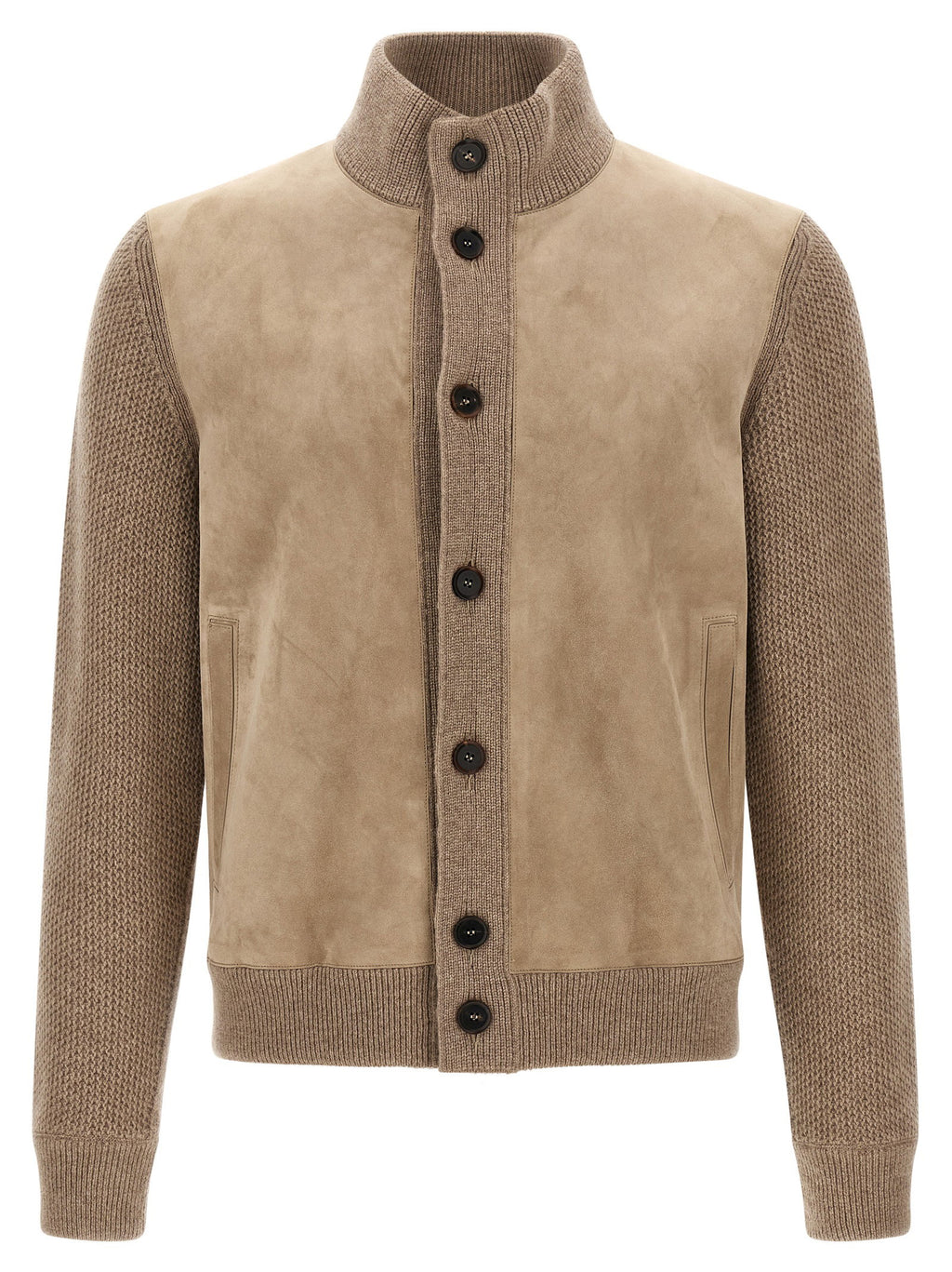 Zegna Suede Panel Cardigan