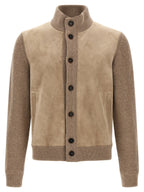 Zegna Suede Panel Cardigan