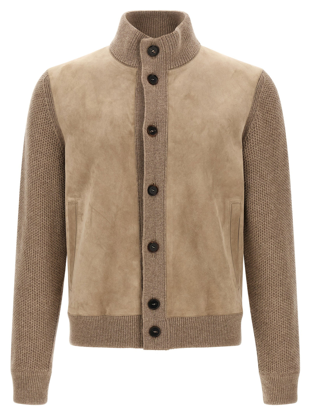 Zegna Suede Panel Cardigan