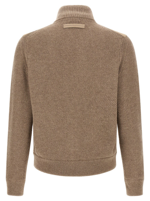 Zegna Suede Panel Cardigan