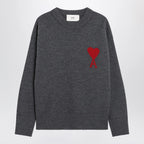 Ami Paris Ami de Coeur sweater in grey virgin wool
