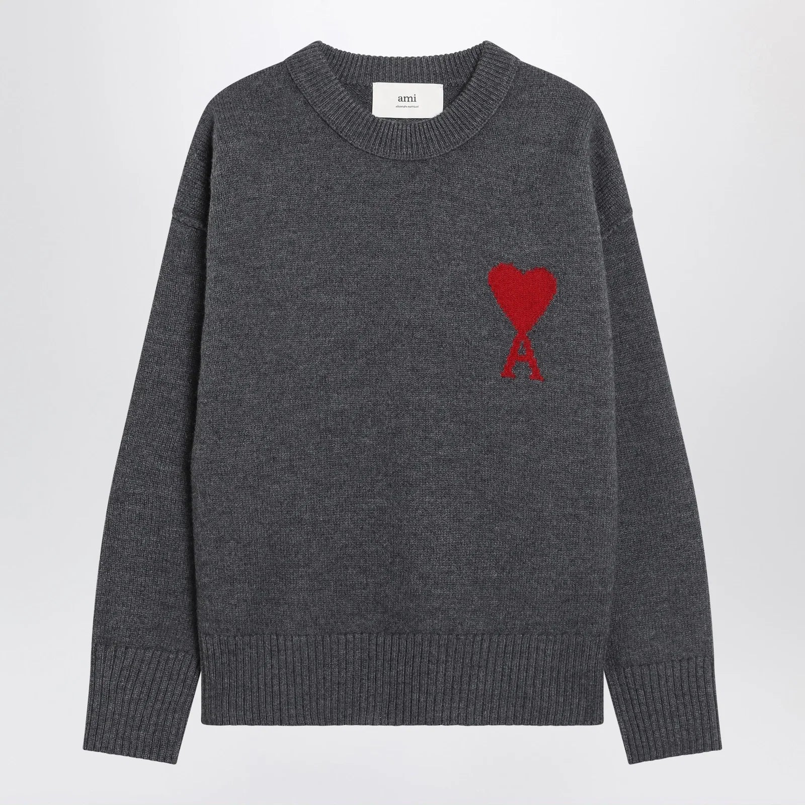 Ami Paris Ami de Coeur sweater in grey virgin wool