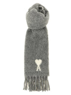 Ami Paris Adc Logo Scarf And Fringes