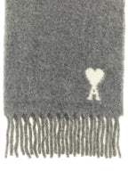 Ami Paris Adc Logo Scarf And Fringes