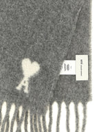 Ami Paris Adc Logo Scarf And Fringes