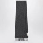 Ami Paris Grey Ami de Cœur Wool Scarf
