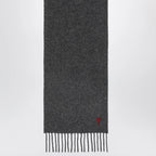 Ami Paris Grey Ami de Cœur Wool Scarf