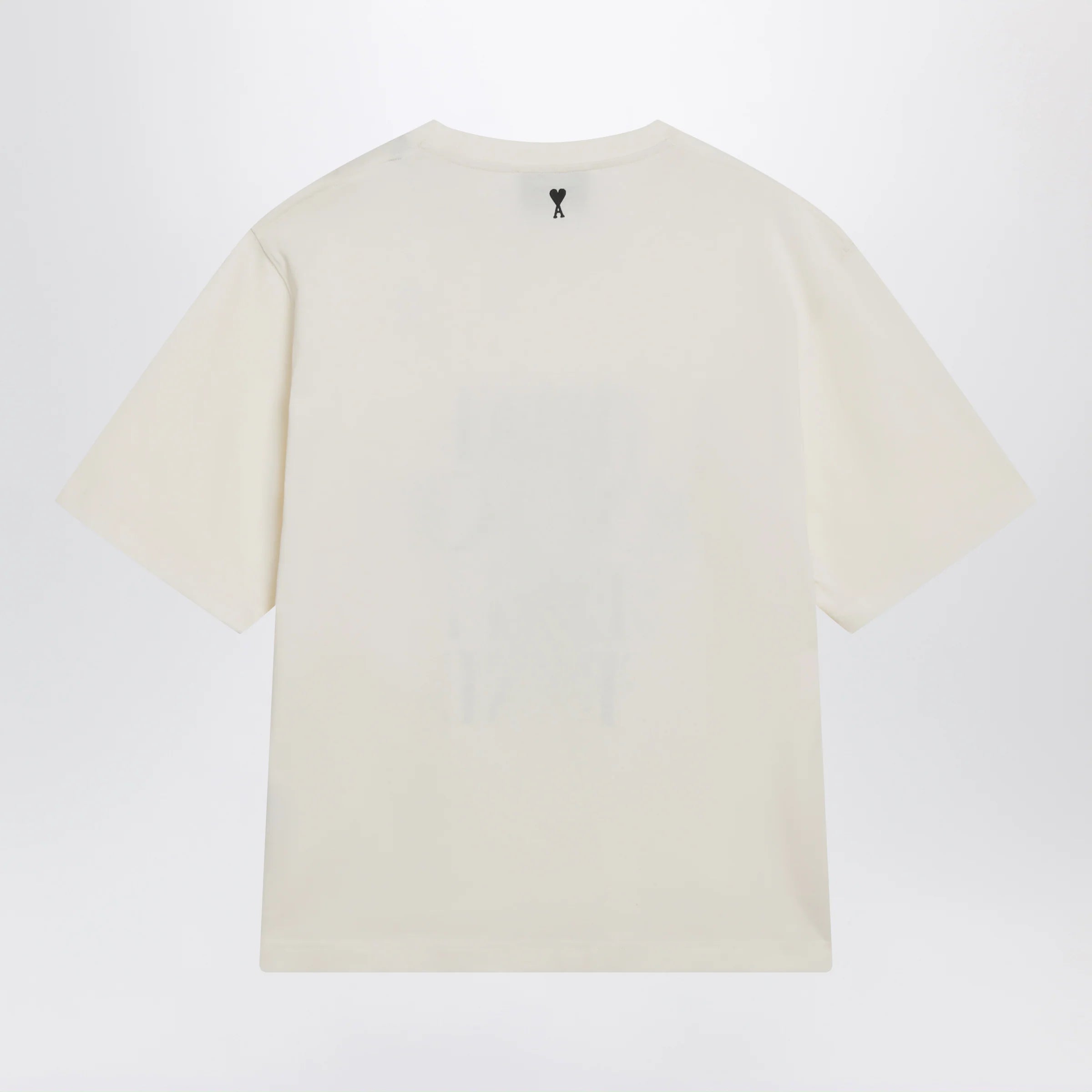 Ami Paris Cream white T-shirt in heavy cotton jersey