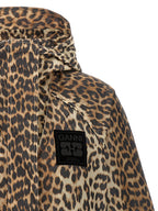 Ganni Leopard Print Nylon Windbreaker