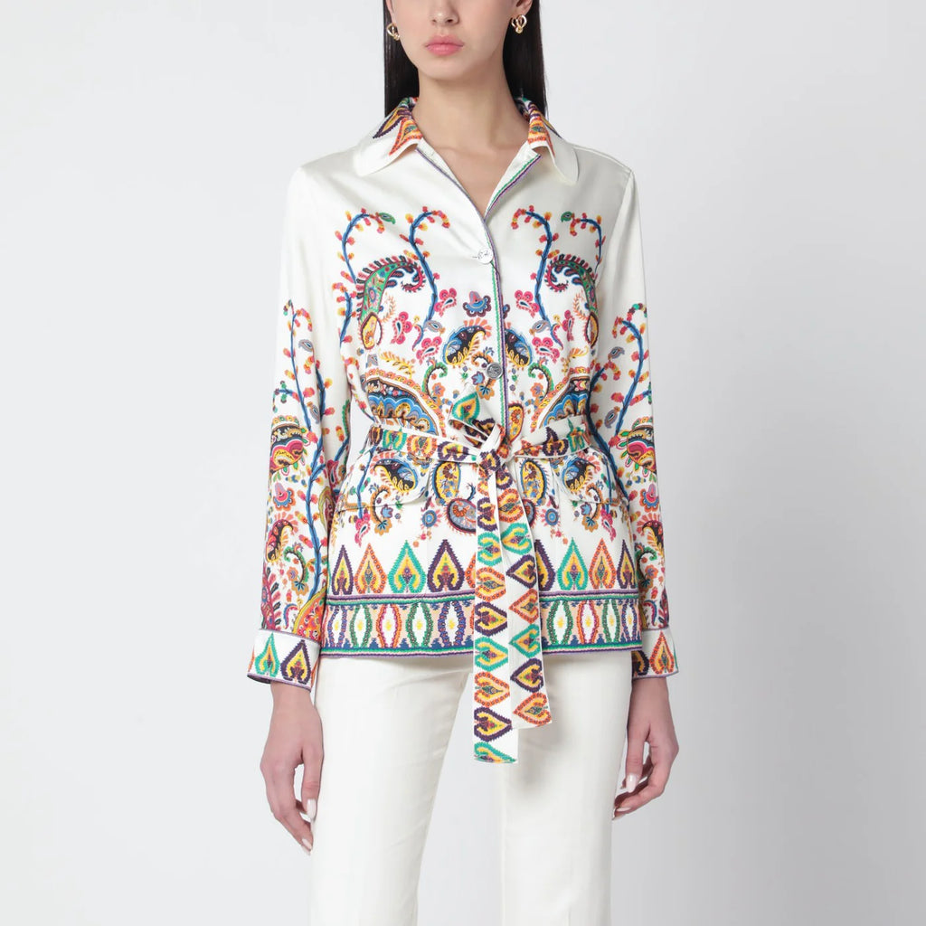 ETRO Paisley-print belted shirt jacket
