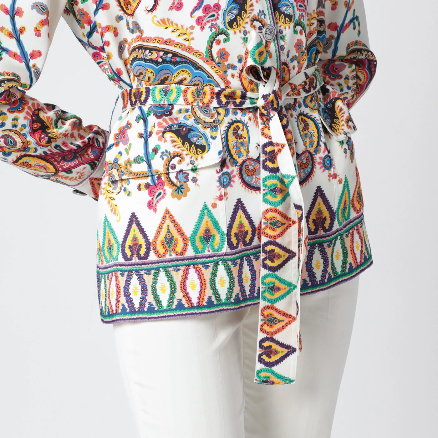 ETRO Paisley-print belted shirt jacket