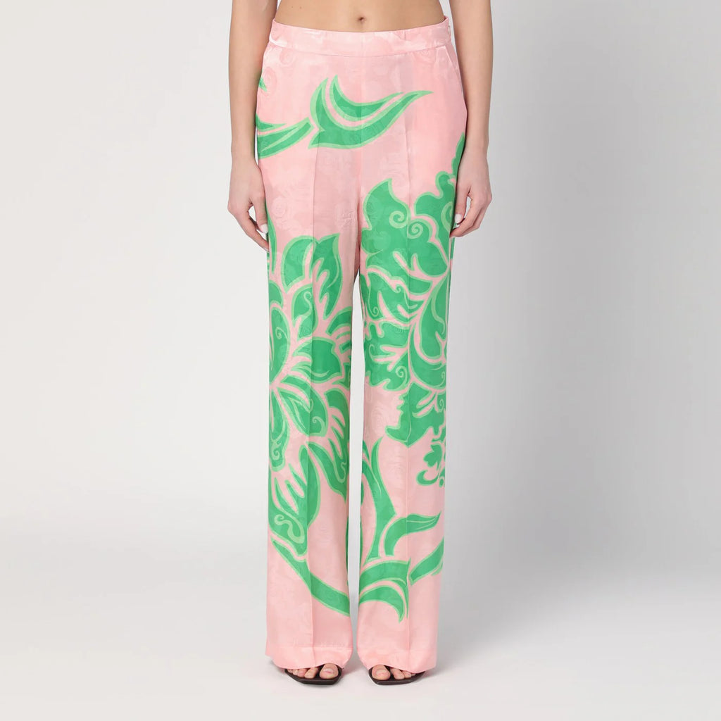 ETRO Wide printed trousers in silk blend