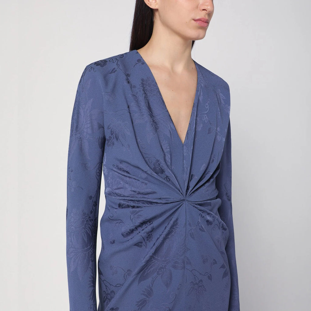 ETRO Jacquard-effect dress in cornflower blue