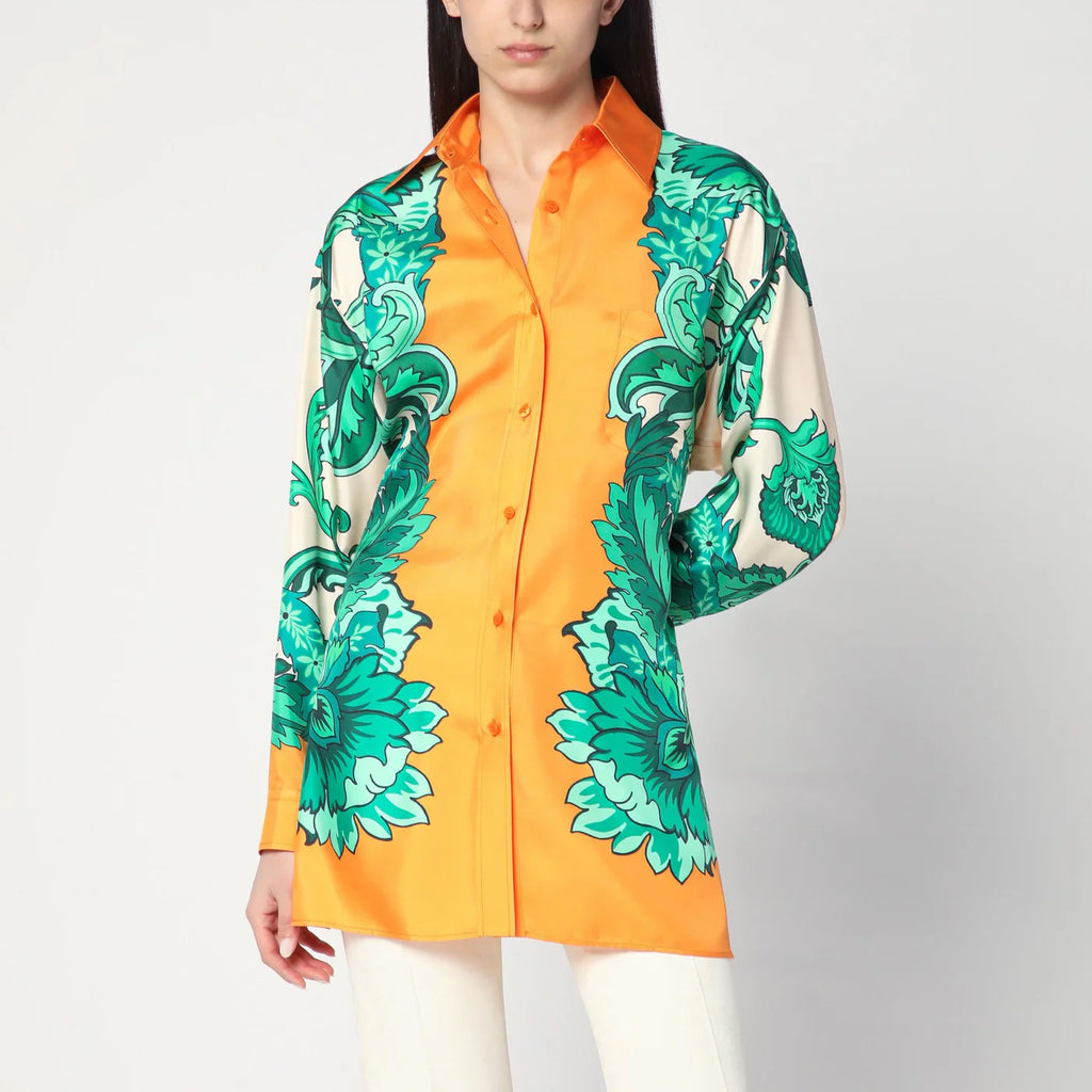 ETRO Floral print shirt with knotted detail