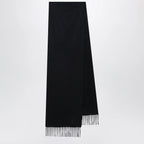 Max Mara Cashmere stole with Monogram embroidery in black